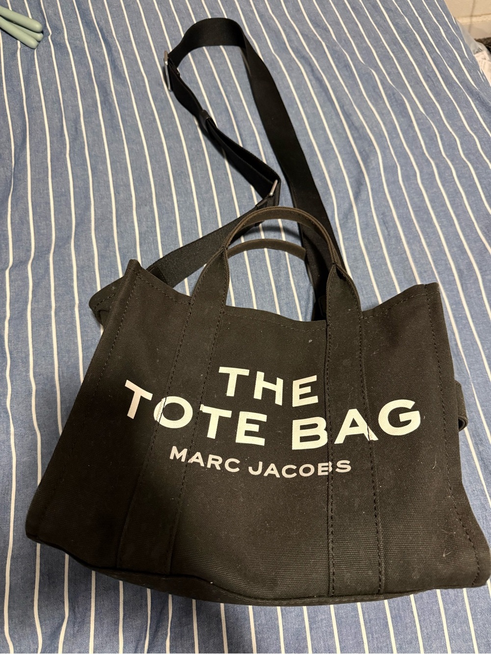 Marc Jacobs Black Canvas 'THE TOTE BAG' Crossbody Tote